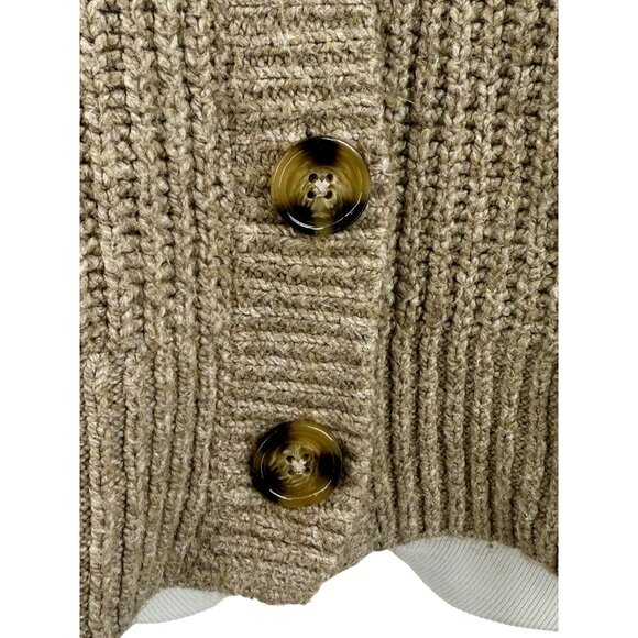 Vintage Y2K Cupcakes & Cashmere Beige Chunky Knit Grandpa Cardigan Cottagecore M - Picture 4 of 13